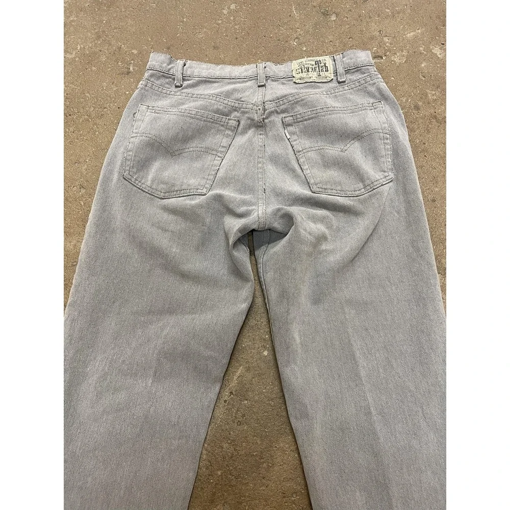 Vintage Levis Silvertab Lean Jeans Mens 31x34 Gray Denim Slim Straight Zip Fly‎
